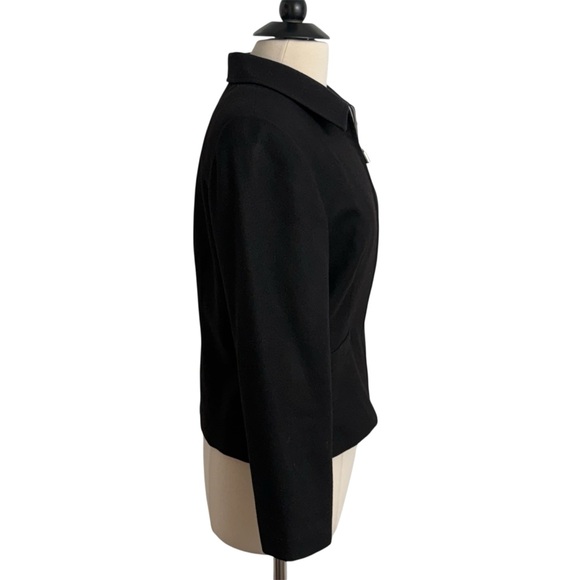 Sag Harbor Petite Women's Long Sleeve, Front Zipper Closure Blazer Jacket, Black - Picture 5 of 8